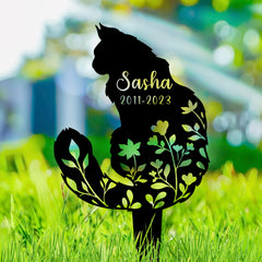 Custom Cat Memorial Grave Marker Personalized Outdoor Pet Remembrance Plaque for Beloved Friend - MACIFECI