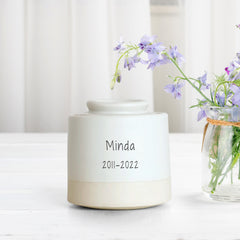 Custom Ceramic Pet Urn with Name Personalized Memorial Cremation Keepsake for Ashes - MACIFECI
