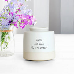 Custom Ceramic Pet Urn with Name Personalized Memorial Cremation Keepsake for Ashes - MACIFECI