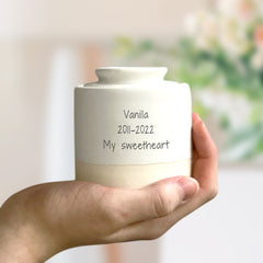 Custom Ceramic Pet Urn with Name Personalized Memorial Cremation Keepsake for Ashes - MACIFECI