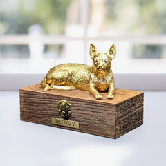 Custom Chihuahua Ashes Boxes Engraved with Name Plate for Urn - MACIFECI