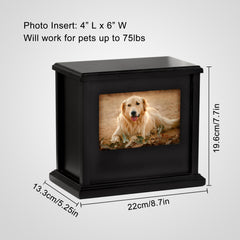 Custom Dog Ashes Urn Personalized Memorial & Keepsake Pet Cremation Urns with Photo Frame - MACIFECI