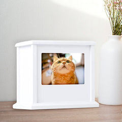 Custom Dog Ashes Urn Personalized Memorial & Keepsake Pet Cremation Urns with Photo Frame - MACIFECI