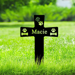 Custom Dog Photo Memorial Stake Personalized Pet Grave Marker Sympathy Plaque for Loss - MACIFECI