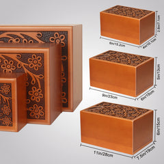 Custom Engraved Wooden Pet Urn Personalized Keepsake Cremation Memorial Box for Dog Ashes - MACIFECI