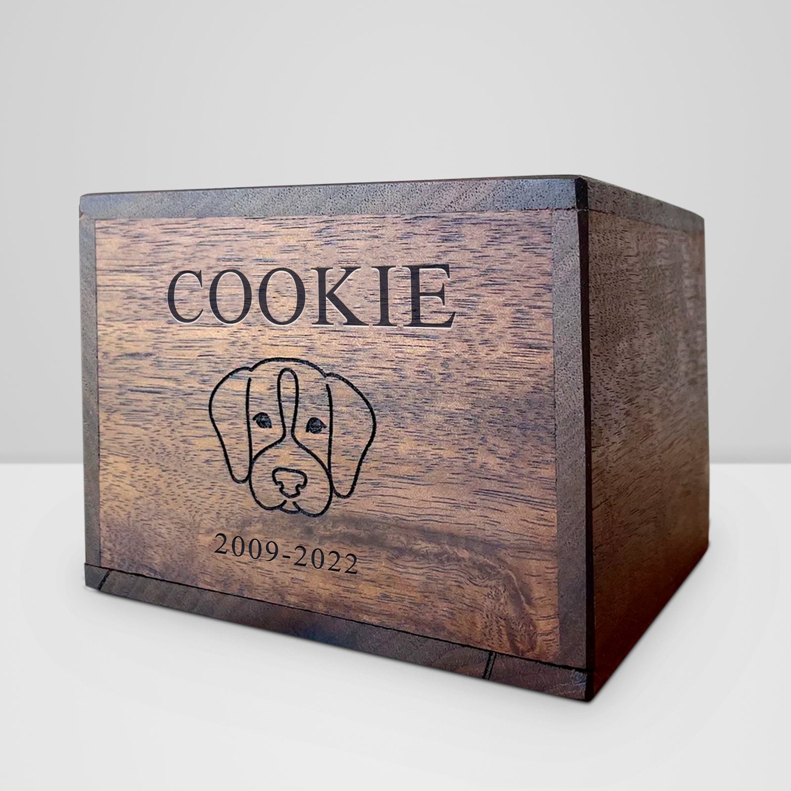 Custom Handcrafted Wooden Pet Cremation Urn with Name Personalized Dog Memorial Box - MACIFECI