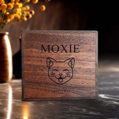 Custom Handcrafted Wooden Pet Cremation Urn with Name Personalized Dog Memorial Box - MACIFECI