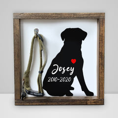 Custom Pet Collar Memorial Frame Personalized Dog Memorial Picture Frame with Collar Hook - MACIFECI