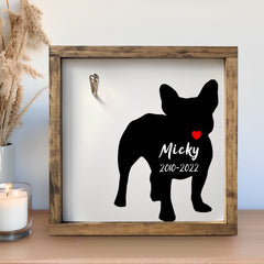 Custom Pet Collar Memorial Frame Personalized Dog Memorial Picture Frame with Collar Hook - MACIFECI