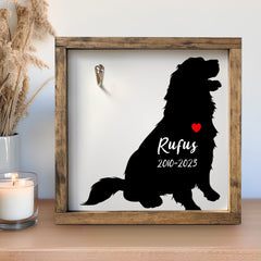 Custom Pet Collar Memorial Frame Personalized Dog Memorial Picture Frame with Collar Hook - MACIFECI