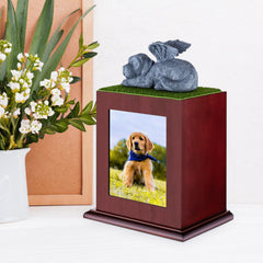 Custom Pet Cremation Urn Personalized Memorial Picture Frame with Ashes - MACIFECI