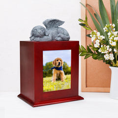 Custom Pet Cremation Urn Personalized Memorial Picture Frame with Ashes - MACIFECI