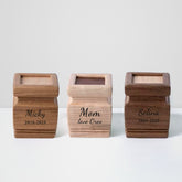 Custom Pet Cremation Urns Box with Name Personalized Solid Wood Square Keepsake Urn - MACIFECI