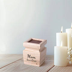 Custom Pet Cremation Urns Box with Name Personalized Solid Wood Square Keepsake Urn - MACIFECI