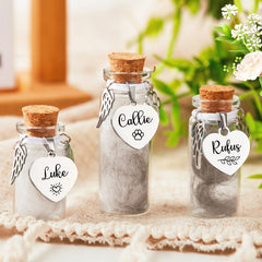 Custom Pet Fur Memorial Jar Personalized Dog Keepsake Urns for Ashes - MACIFECI