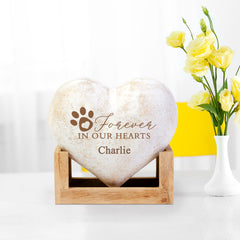 Custom Pet Memorial Plaque Engraved Paw Print & Name Personalized Dog Cremation Keepsakes - MACIFECI