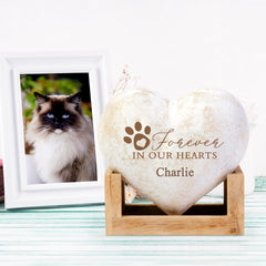 Custom Pet Memorial Plaque Engraved Paw Print & Name Personalized Dog Cremation Keepsakes - MACIFECI