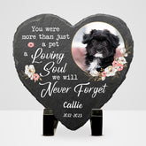 Custom Pet Memorial Stone with Photo Personalized Heart Shaped Garden Stones - MACIFECI