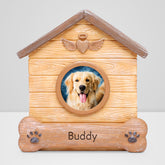Custom Pet Memorial Urn with Photo Frame Personalized Dog Keepsake Cremation Urn for Ashes - MACIFECI