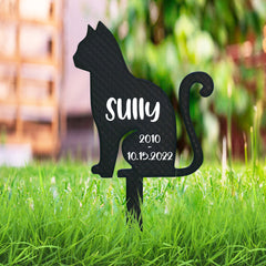 Personalized Cat Memorial Grave Marker for Outdoor Burial & Remembrance - MACIFECI