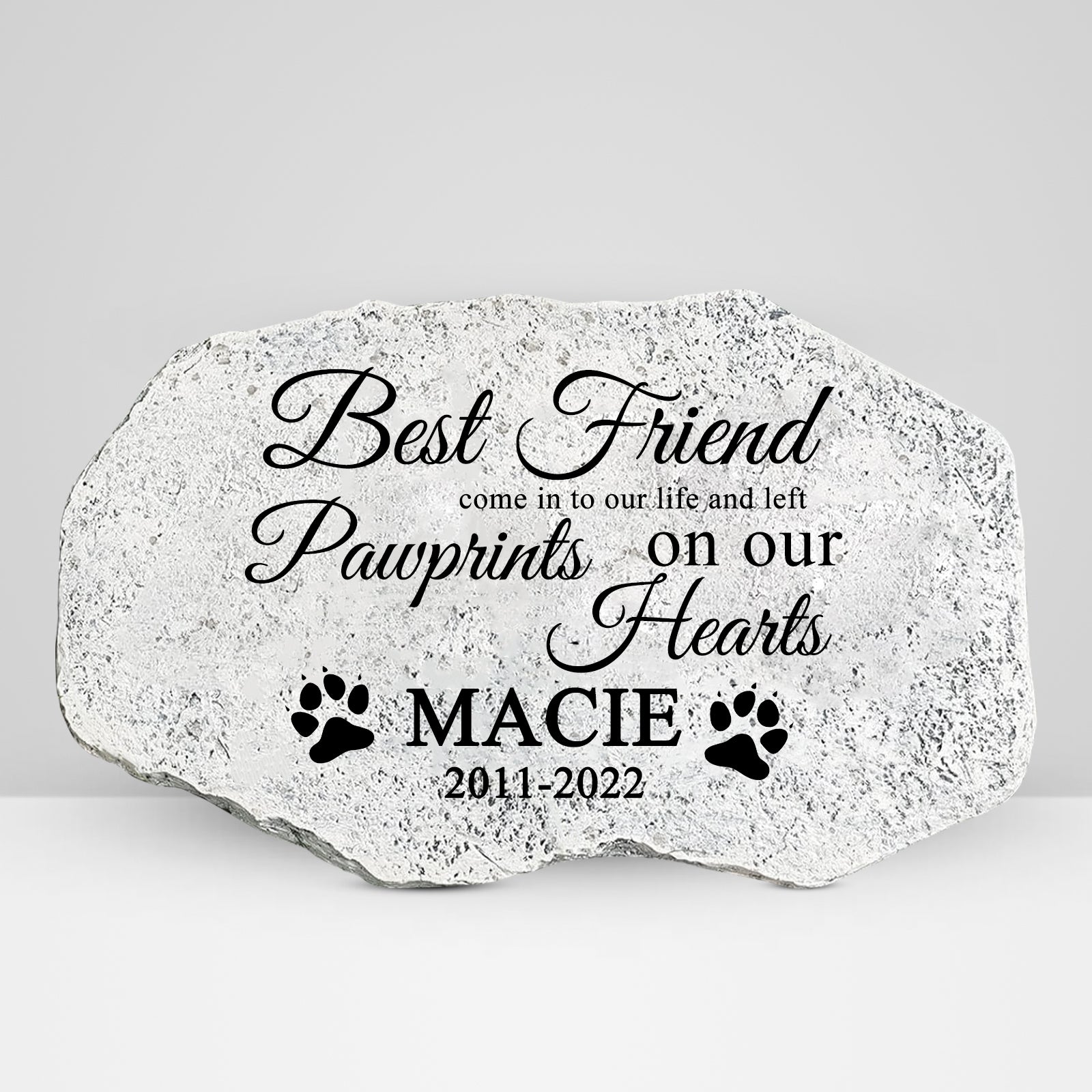 Personalized Dog Remembrance Stone Custom Laser Engraved Pet Memorial Plaques - MACIFECI