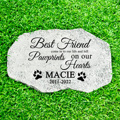 Personalized Dog Remembrance Stone Custom Laser Engraved Pet Memorial Plaques - MACIFECI