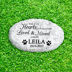 Personalized Dog Remembrance Stone Custom Laser Engraved Pet Memorial Plaques - MACIFECI