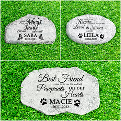 Personalized Dog Remembrance Stone Custom Laser Engraved Pet Memorial Plaques - MACIFECI