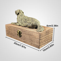 Personalized Golden Retriever Ashes Box Handcrafted Wood Urn with Custom Name Plaque - MACIFECI