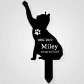 Personalized Metal Pet Memorial Stake for Cat and Dog Loss Custom Grave Marker for Cemetery, Garden - MACIFECI