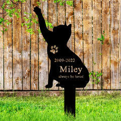 Personalized Metal Pet Memorial Stake for Cat and Dog Loss Custom Grave Marker for Cemetery, Garden - MACIFECI