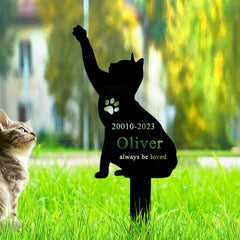 Personalized Metal Pet Memorial Stake for Cat and Dog Loss Custom Grave Marker for Cemetery, Garden - MACIFECI