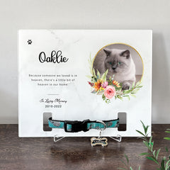 Personalized Pet Memorial Photo Frame with Collar for Dogs, Cats and Pets - MACIFECI