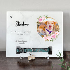Personalized Pet Memorial Photo Frame with Collar for Dogs, Cats and Pets - MACIFECI