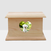 Personalized Wood Pet Urn for Dog / Cats Custom Cremation Keepsake Boxes with Photo Frame - MACIFECI