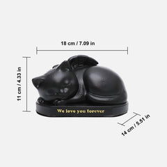 Resin Pet Memorial Urn for Cats Elegant Keepsake Urn for Ashes with Angel Wing - MACIFECI