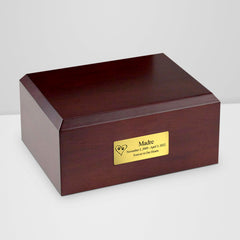 Walnut Custom Pet Memorial Urns Personalized Engraved Cremation Keepsakes for Dogs & Cats - MACIFECI