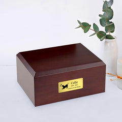 Walnut Custom Pet Memorial Urns Personalized Engraved Cremation Keepsakes for Dogs & Cats - MACIFECI