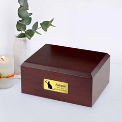 Walnut Custom Pet Memorial Urns Personalized Engraved Cremation Keepsakes for Dogs & Cats - MACIFECI