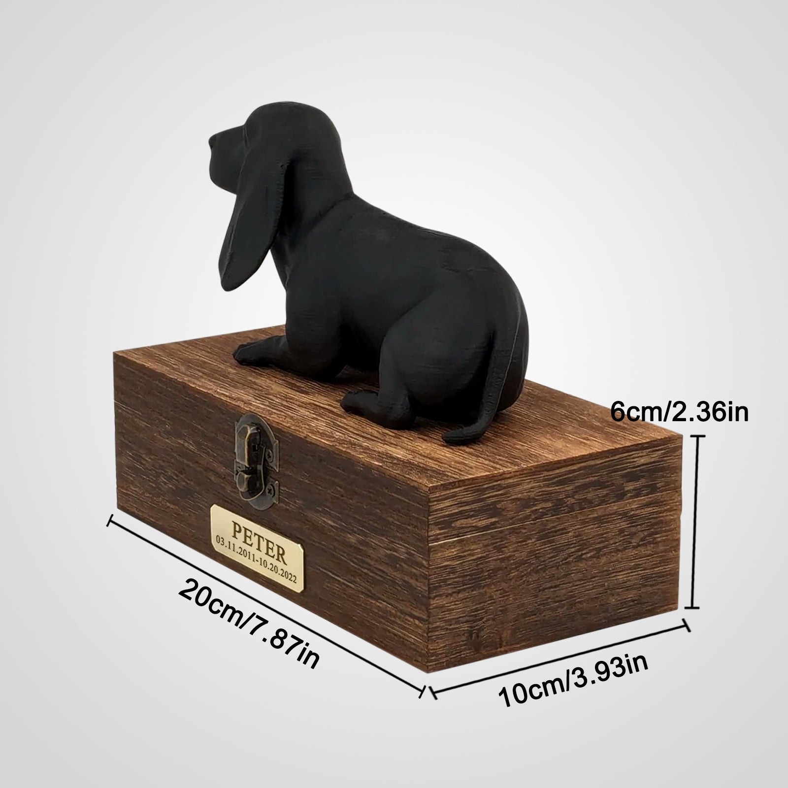 Basset Hound Custom Engraved Urn Personalized Pet Ashes Box - MACIFECI