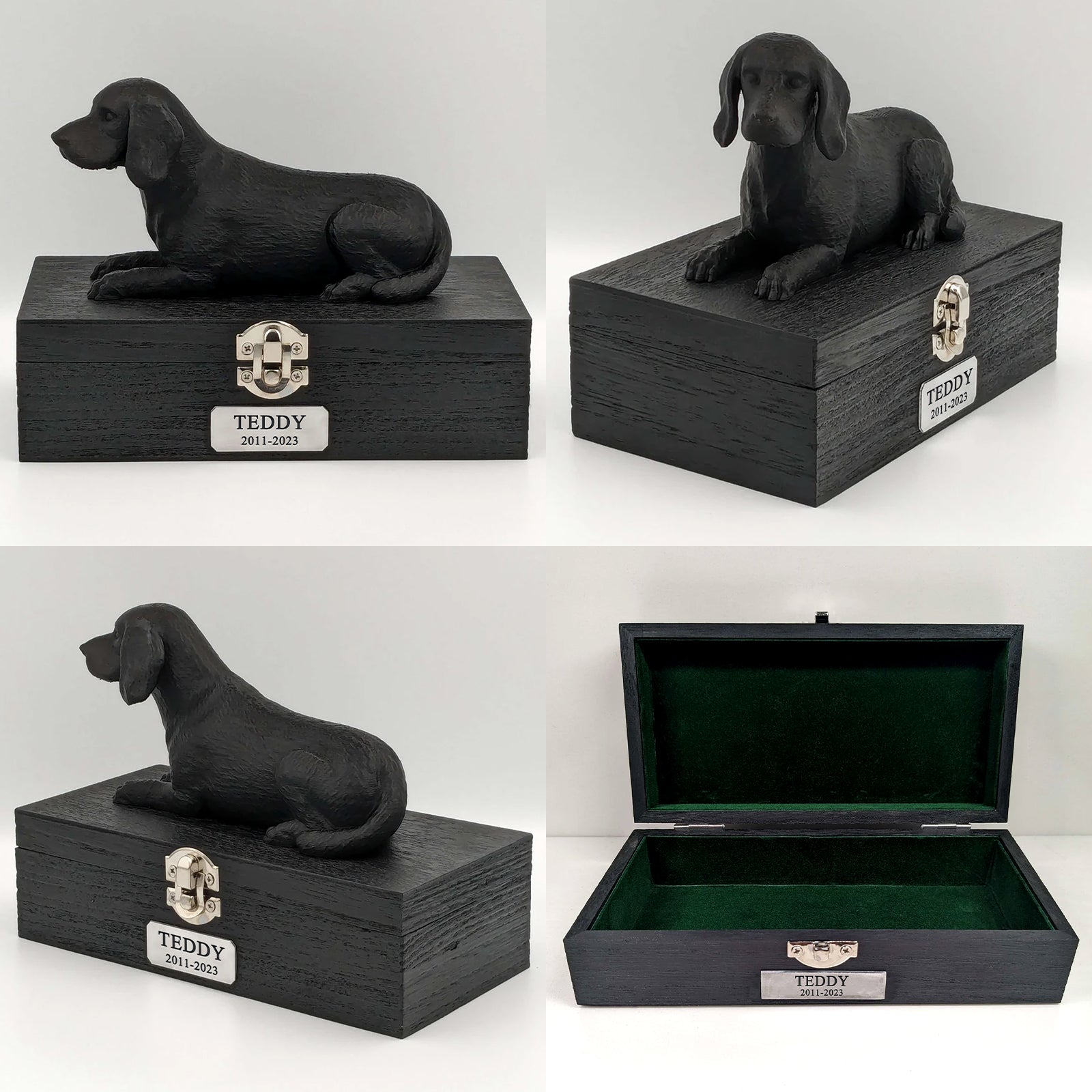 Custom Beagle Ashes Box with Name Personalized Pet Memorial Urn - MACIFECI