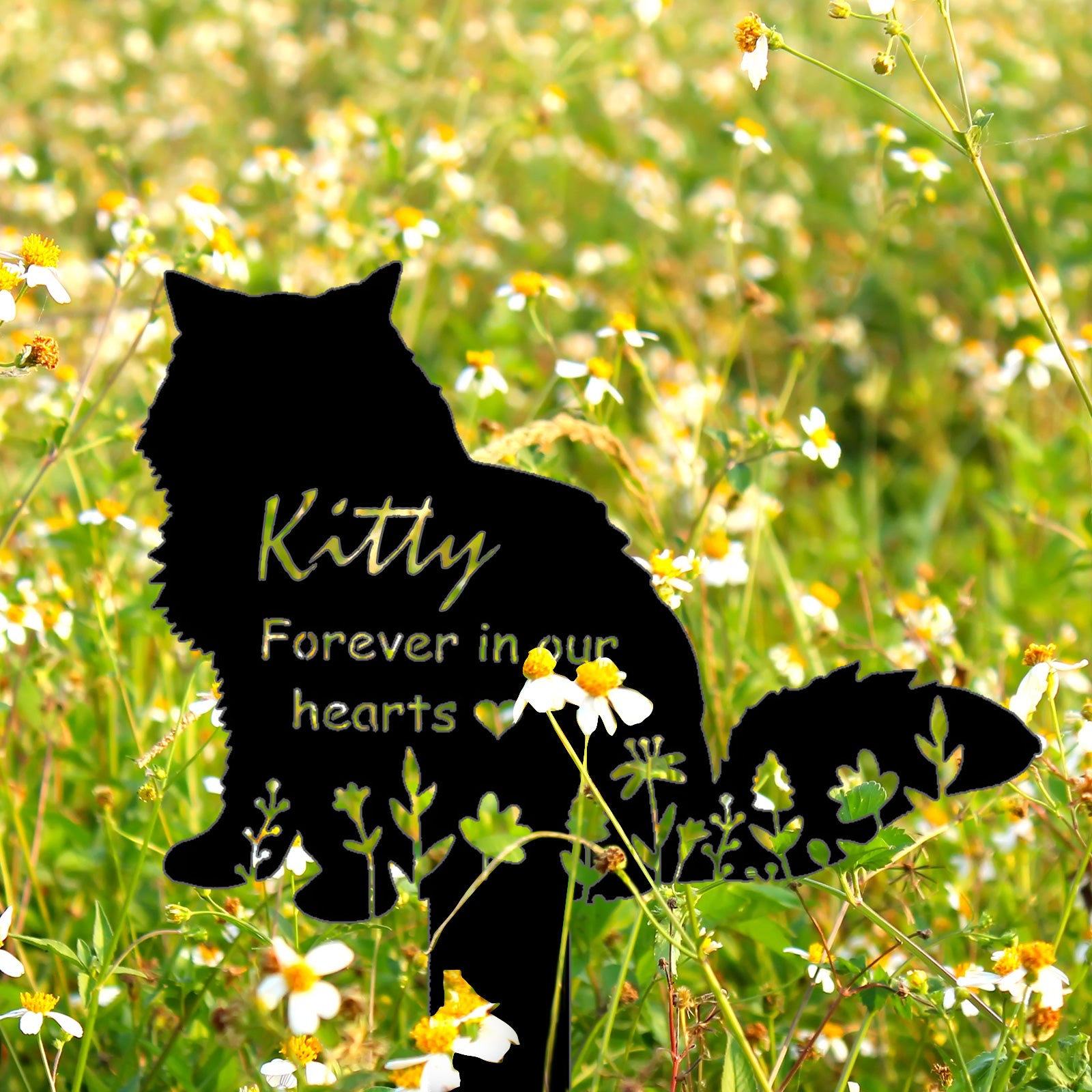 Custom Cat Memorial Plaques Personalized Pet Name Plaque for Garden or Burial - MACIFECI