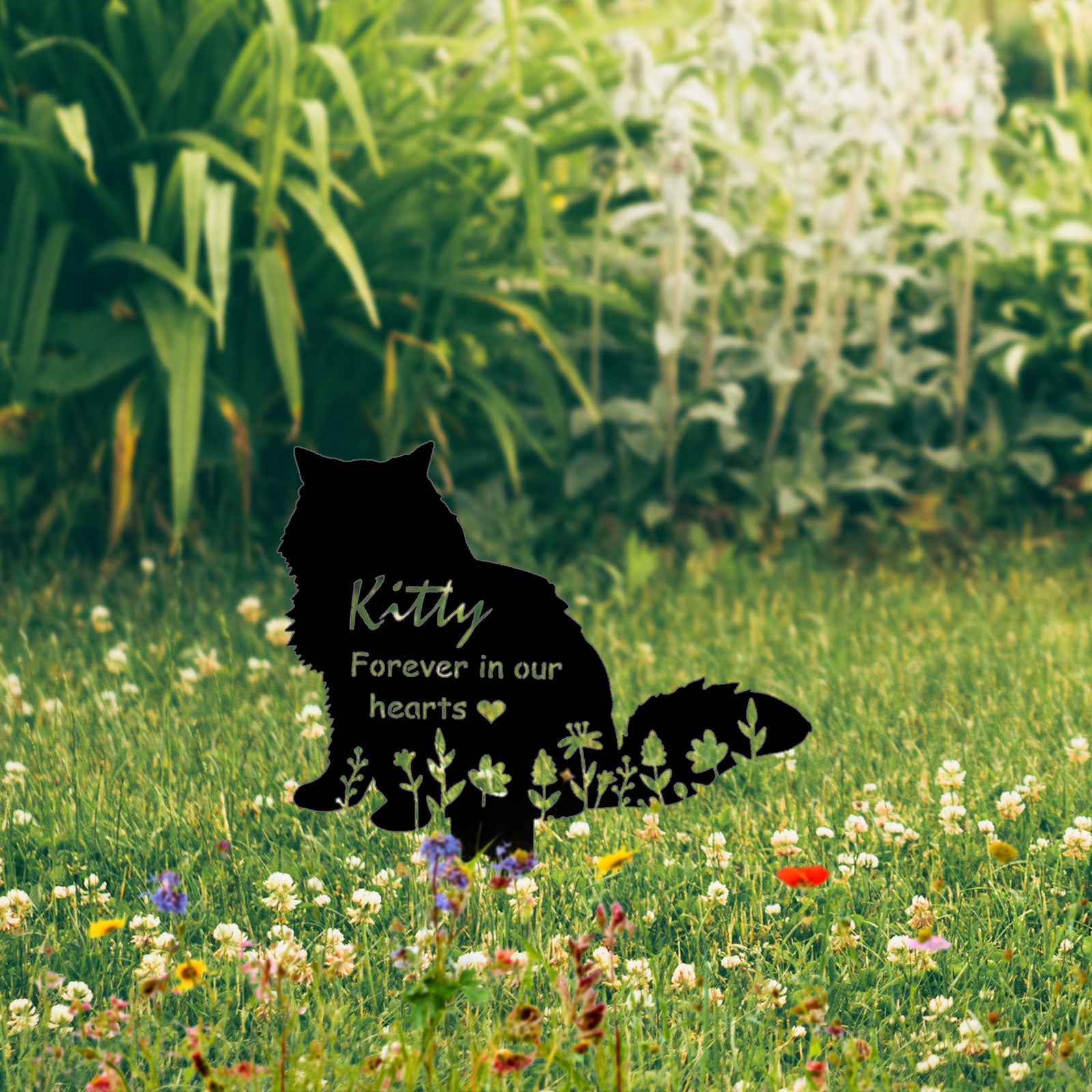 Custom Cat Memorial Plaques Personalized Pet Name Plaque for Garden or Burial - MACIFECI