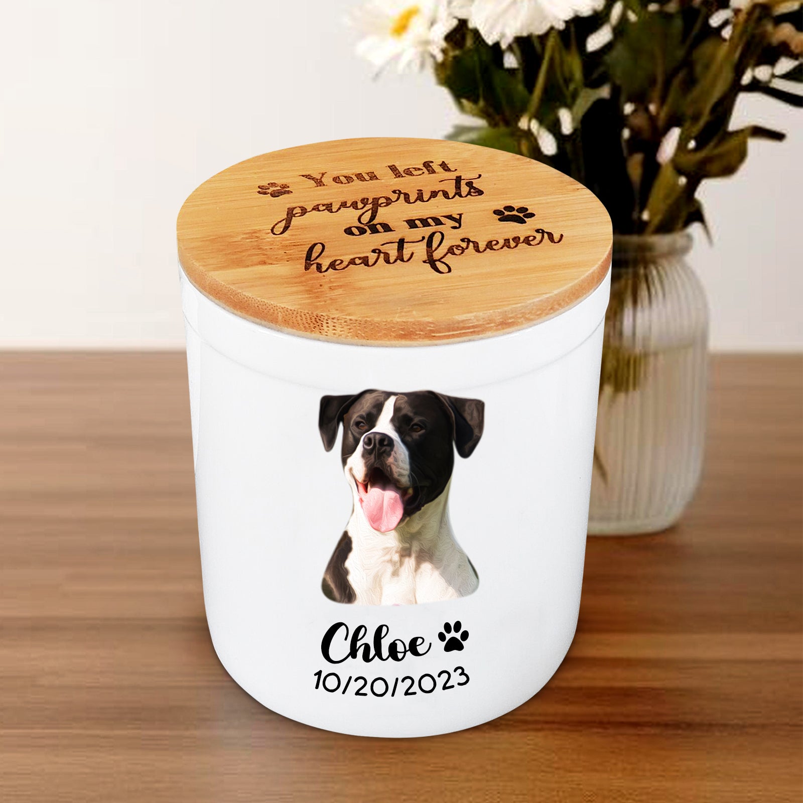 Custom Ceramic Pet Memorial Urns for Dog Ashes - MACIFECI