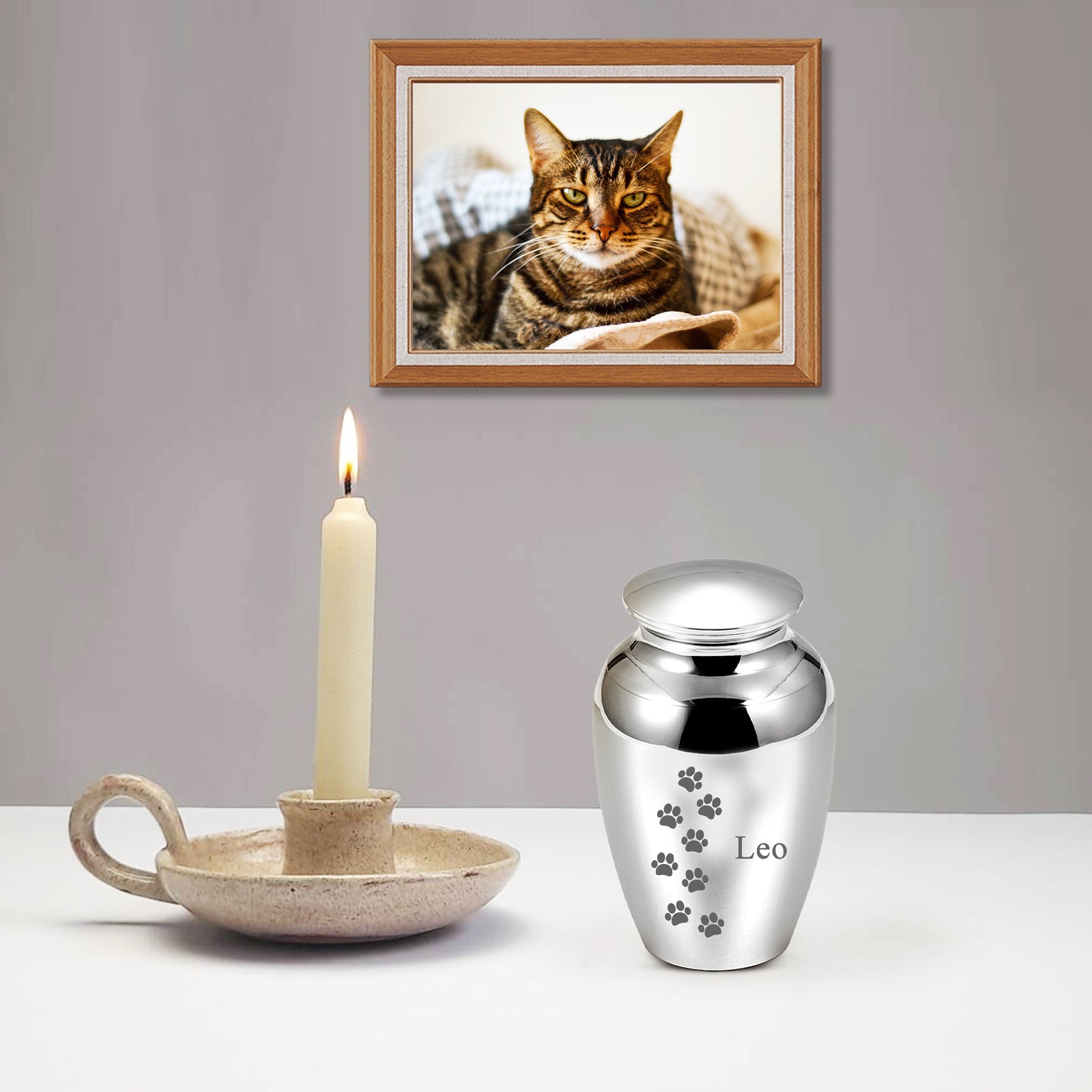 Custom Dog Ashes Urn with Multi Paw Print Personalized Pet Keepsake Memorial Urns - MACIFECI