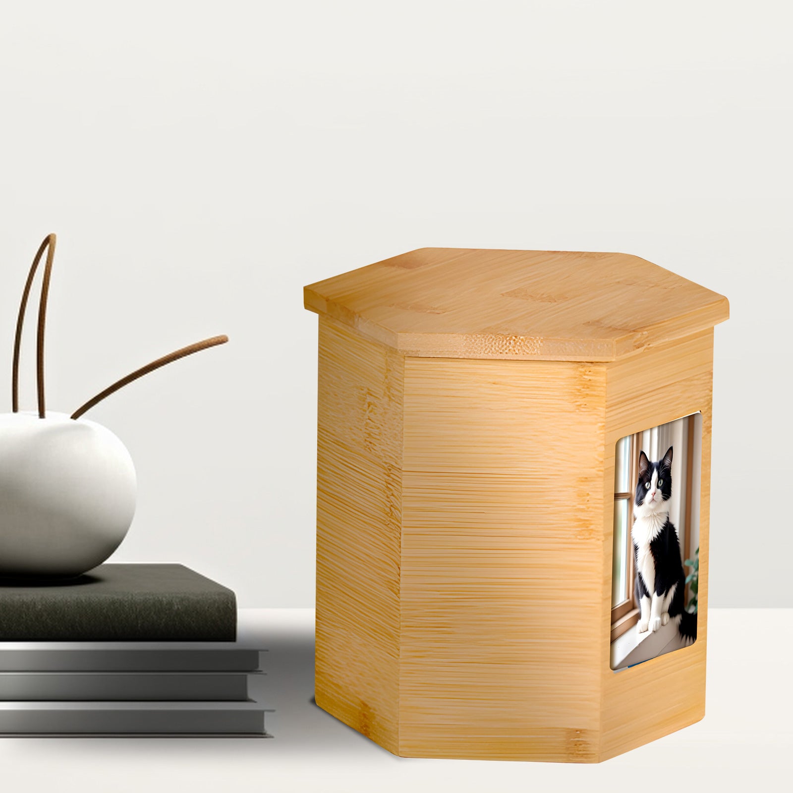 Custom Dog Memorial Keepsake Box with Photo Frame  Personalized Pet Cremation Urns - MACIFECI