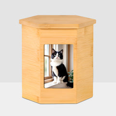 Custom Dog Memorial Keepsake Box with Photo Frame  Personalized Pet Cremation Urns - MACIFECI