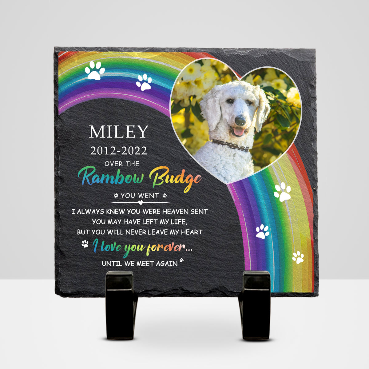 Custom Dog Memorial Plaque with Photo Personalized Pet Bereavement Gifts - MACIFECI