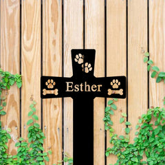 Custom Dog Photo Memorial Stake Personalized Pet Grave Marker Sympathy Plaque for Loss - MACIFECI