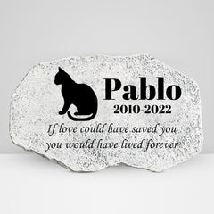 Custom Engraved Pet Grave Stones Personalized Cat Memorial Plaque for Garden or Lawn - MACIFECI